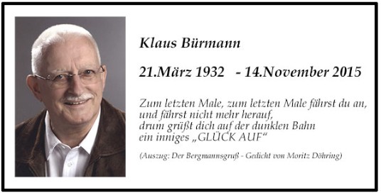 Nachruf Klaus Bürmann